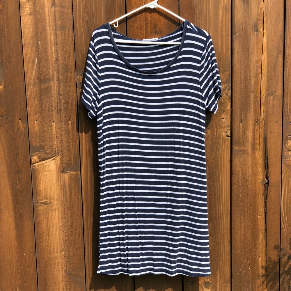 BLUE & WHITE STRIPED DRESS